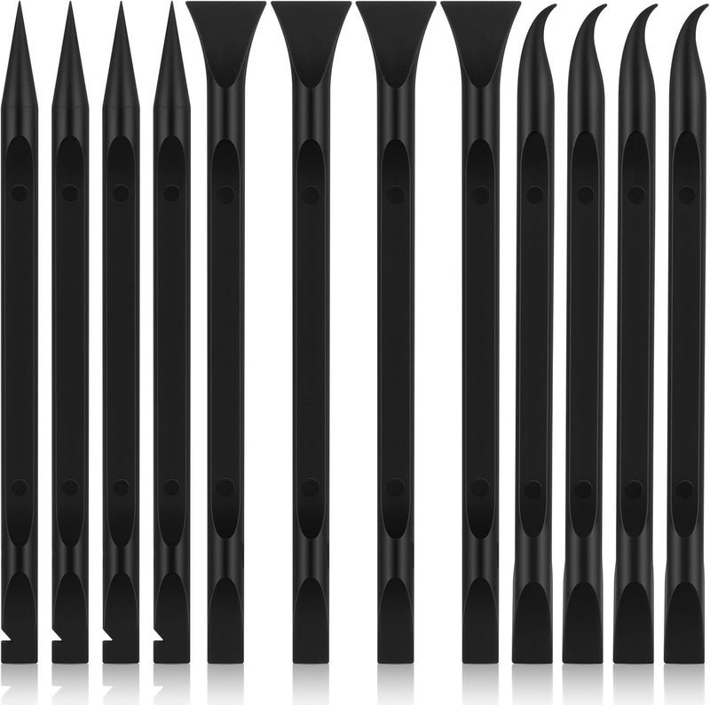 OXDFK 12 PCS Carbon Fiber Plastic Scrapers Tool, Non-Scratch Scraper Tool for Tight Spaces, Multi-Purpose Label Scraper Pen-Shaped, for Car Cleaning Supplies, Kitchen, Crevices, Stains (Black) - Image 1